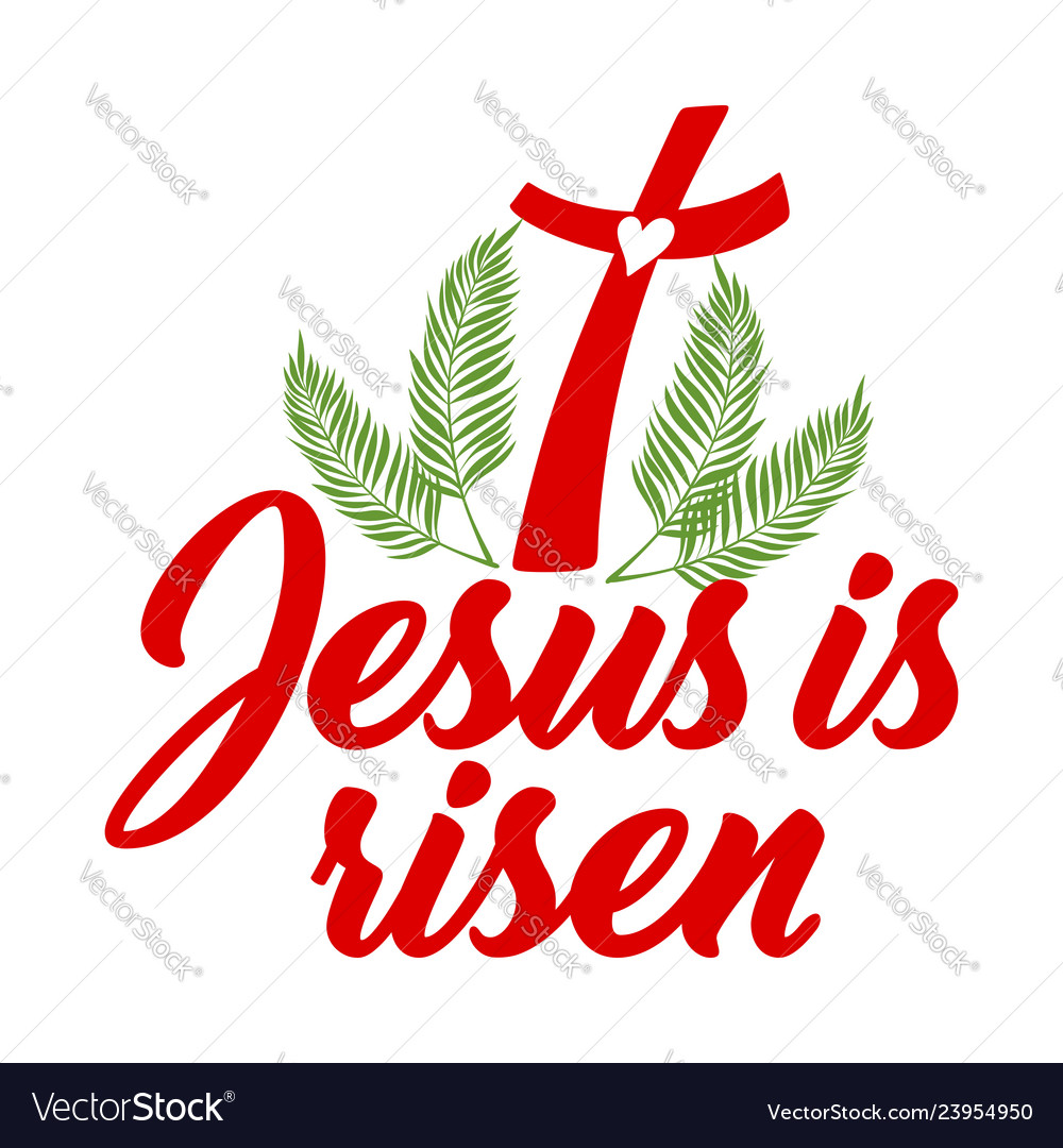 Cross of jesus christ is risen Royalty Free Vector Image