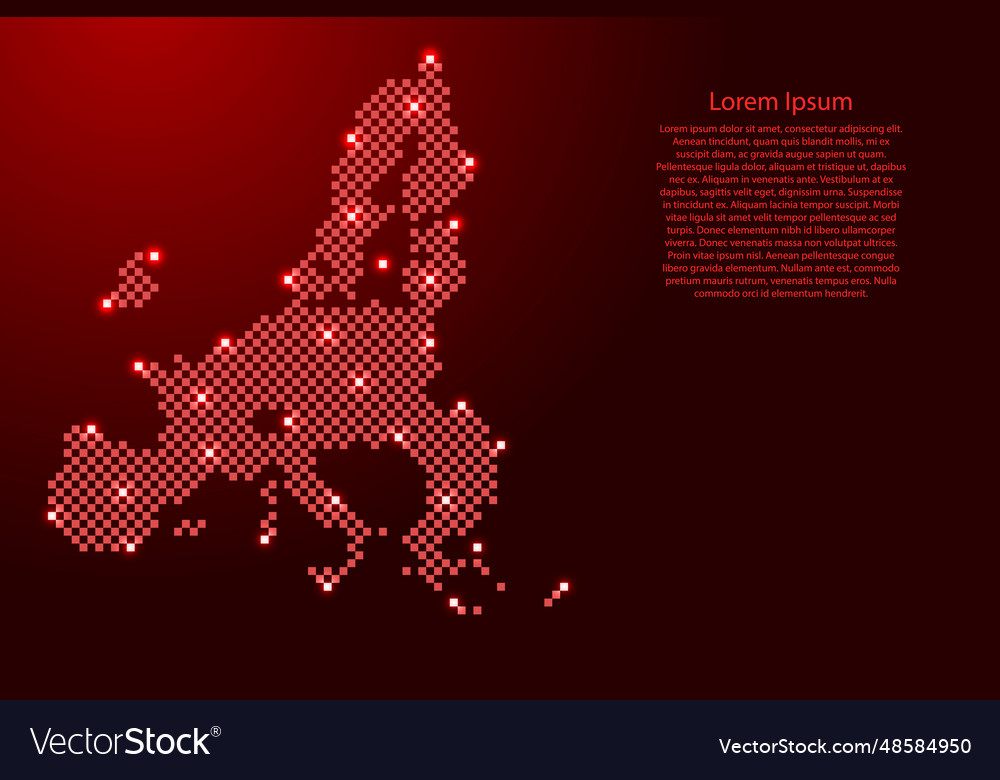 European union countries map from futuristic