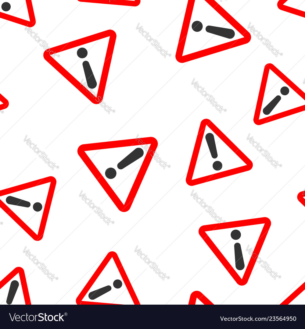 Exclamation mark icon seamless pattern background vector image Exclamation mark icon seamless pattern background