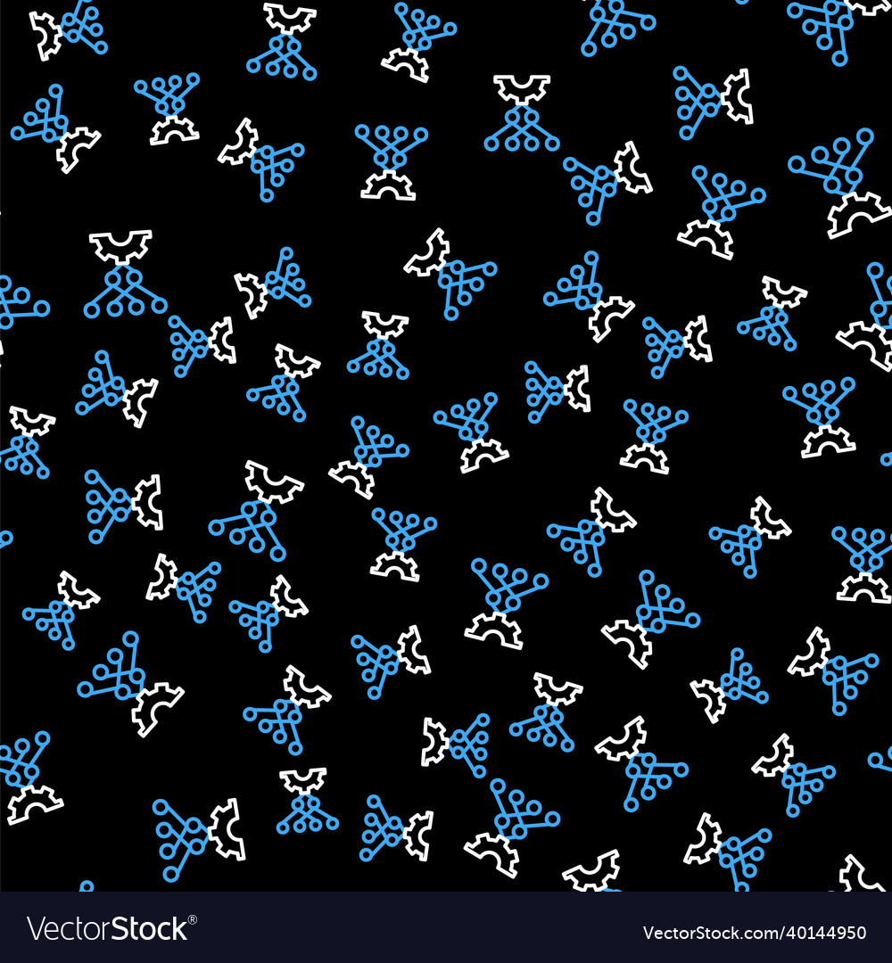 Line neural network icon isolated seamless pattern vector image Line neural network icon isolated seamless pattern