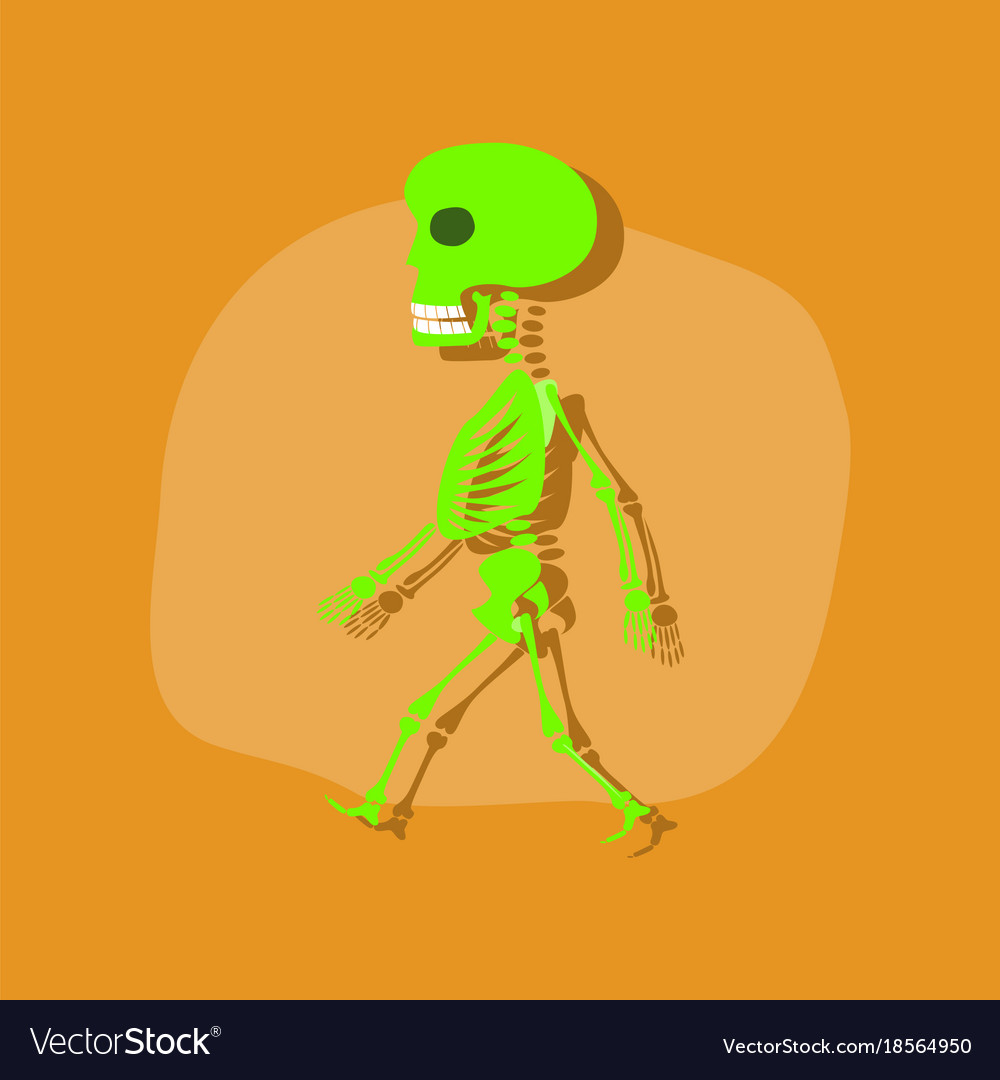 Paper sticker on stylish background skeleton Vector Image