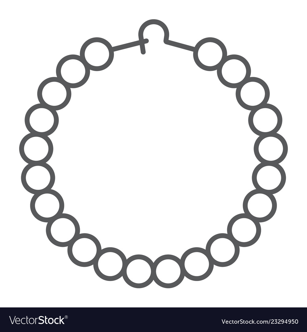 Pearls bracelet thin line icon jewelry and Vector Image