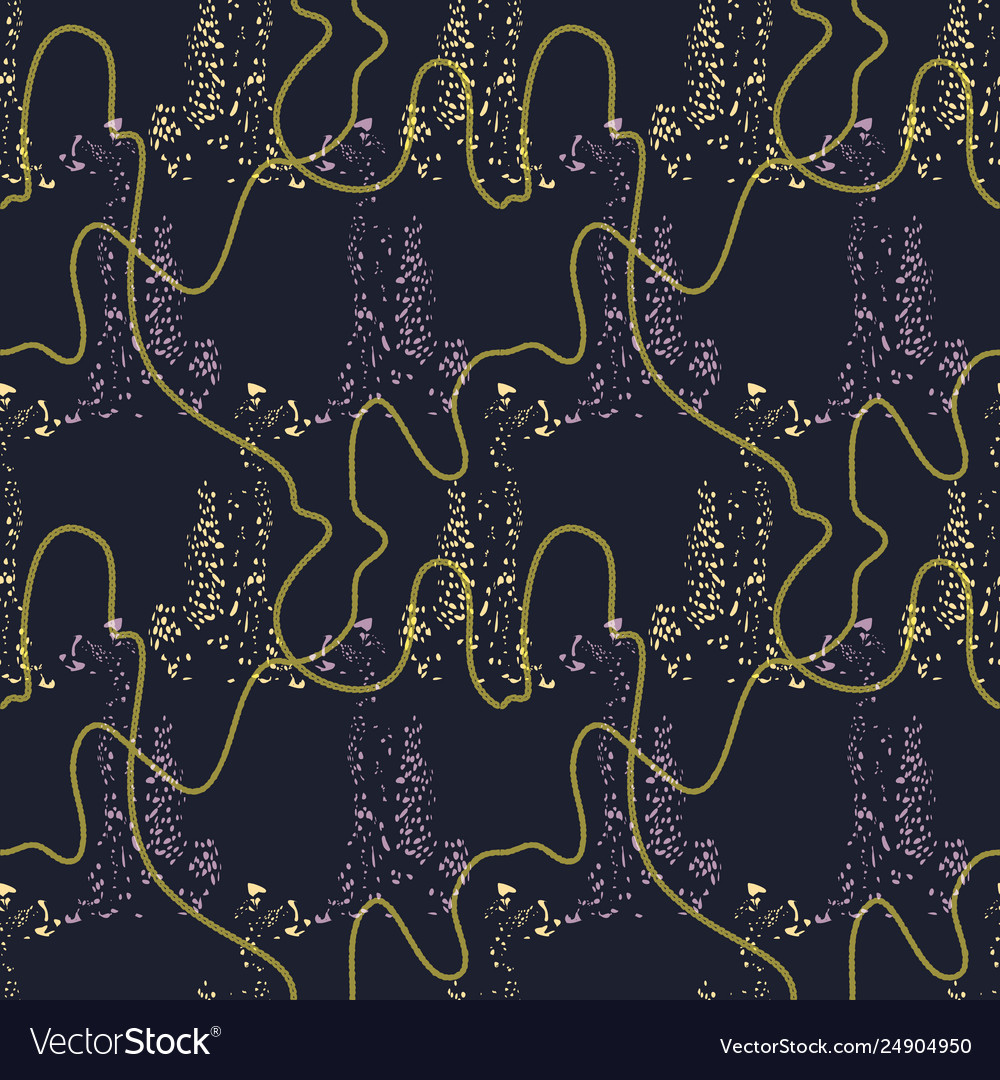 Seamless pattern with continuous curved chains vector image Seamless pattern with continuous curved chains