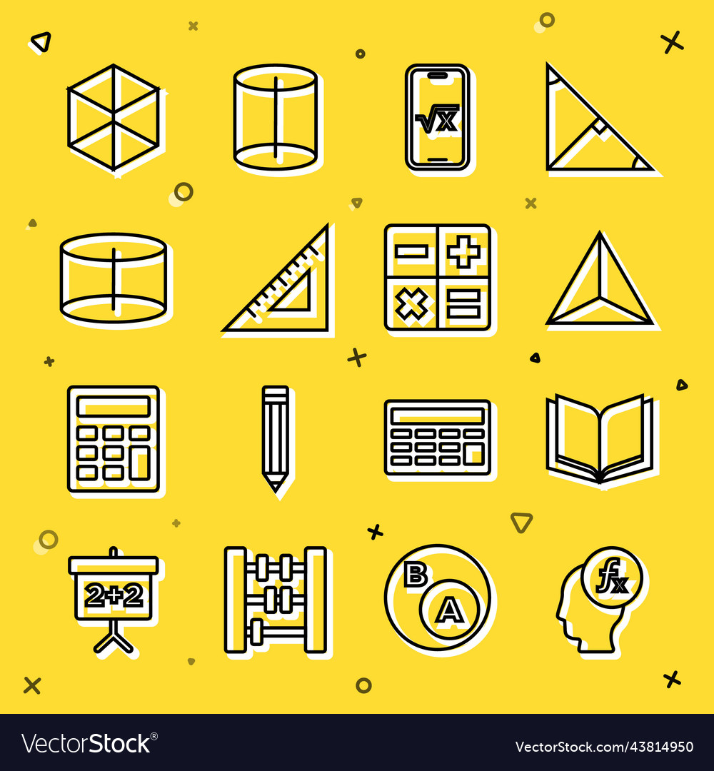 Set line function mathematical symbol open book vector image Set line function mathematical symbol open book