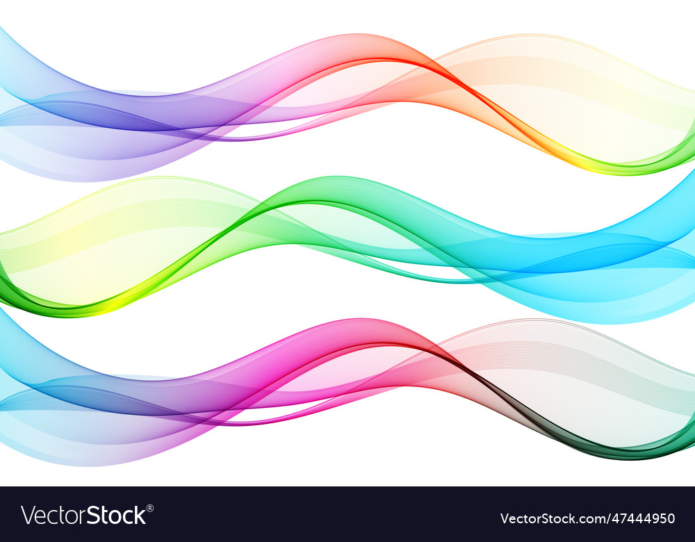 Set of abstract colorful wavesfuturistic vector image Set of abstract colorful wavesfuturistic