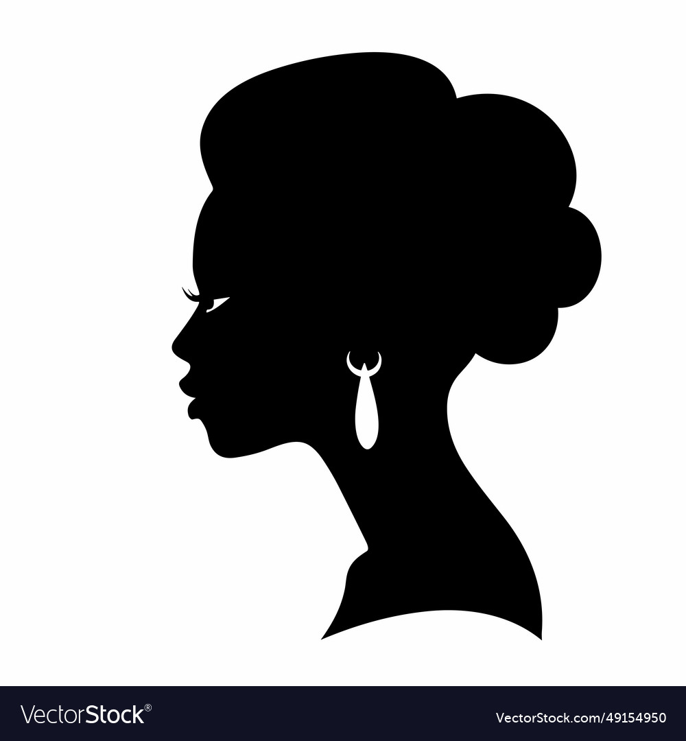 Woman head black icon on white background Vector Image