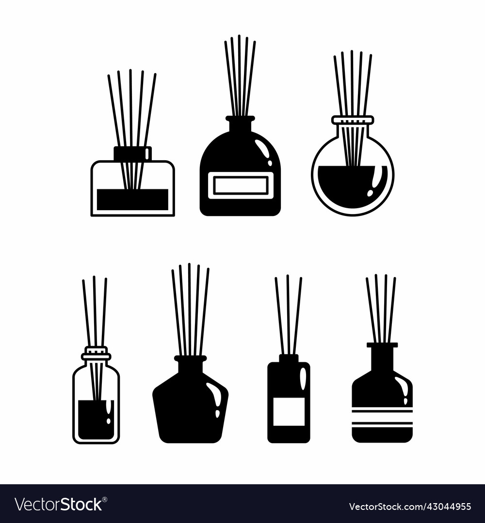 Aromatherapy sticks in a glass bottle Royalty Free Vector