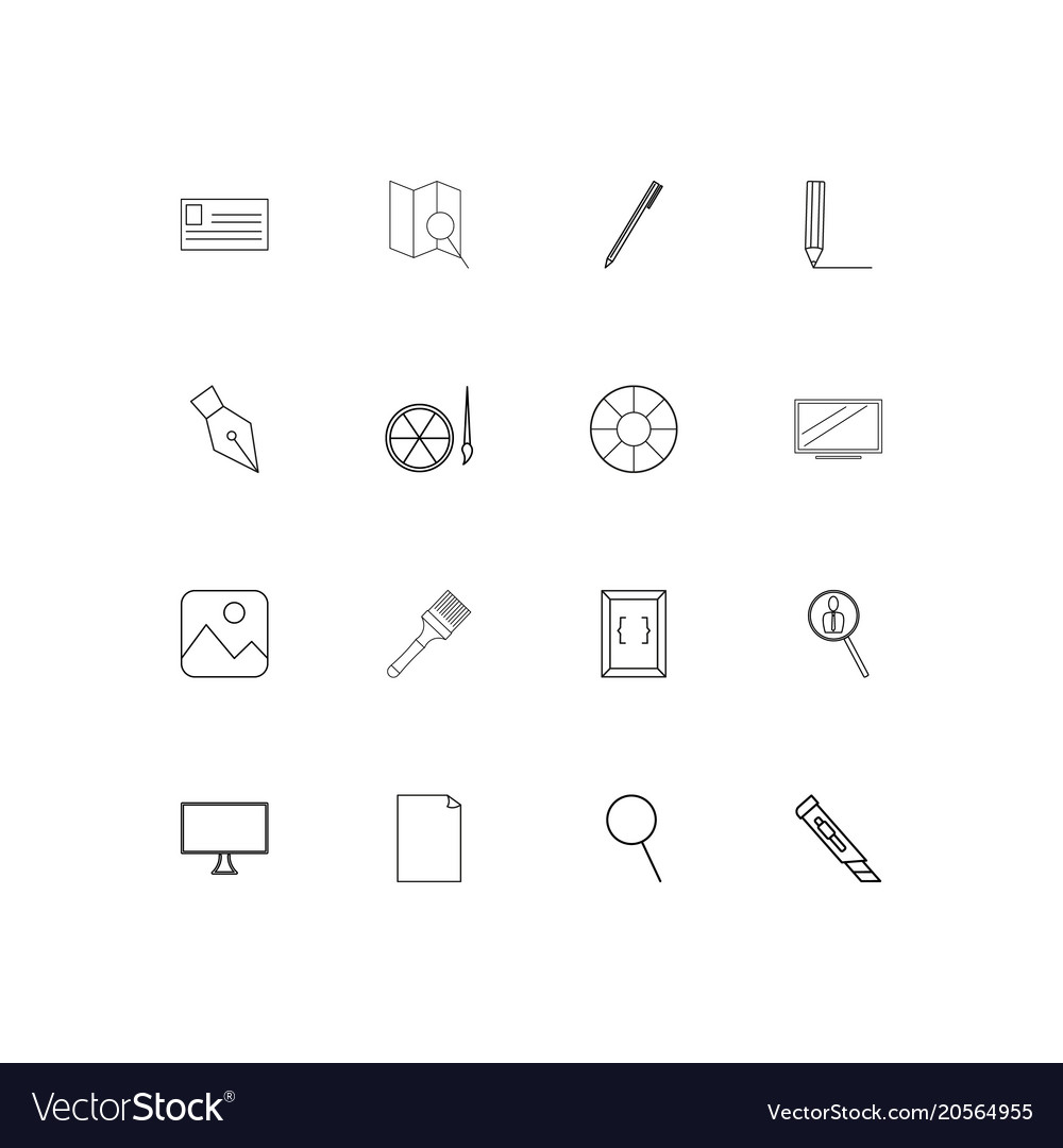 Creative process and design simple linear icons