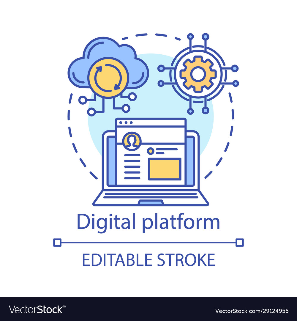 Digital platform online network concept icon Vector Image