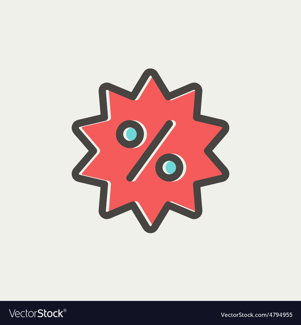 Discount tag thin line icon