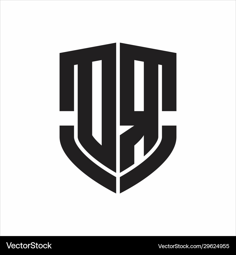 Dr logo monogram with emblem shield shape design Vector Image
