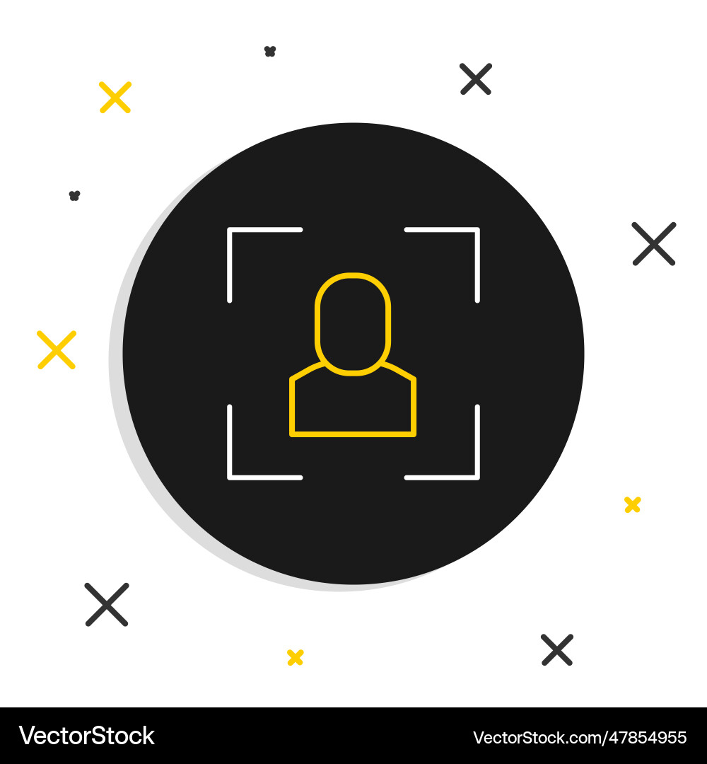 Line camera focus frame icon isolated Royalty Free Vector
