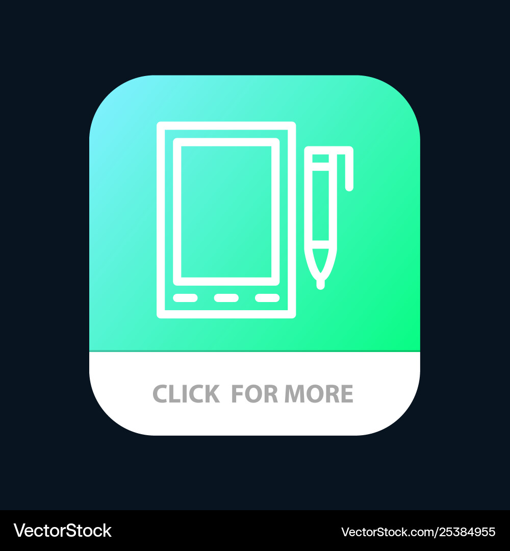 Mobile cell pencil design app button Royalty Free Vector
