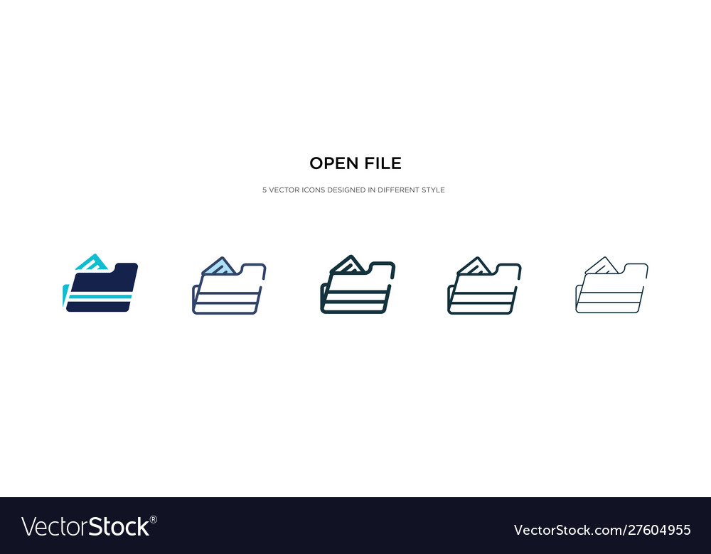 Open file icon in different style two colored