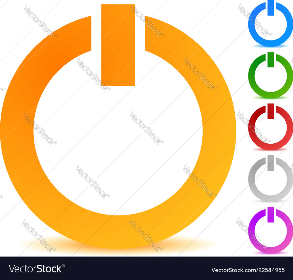 Power symbol button icon isolated on white vector image Power symbol button icon isolated on white
