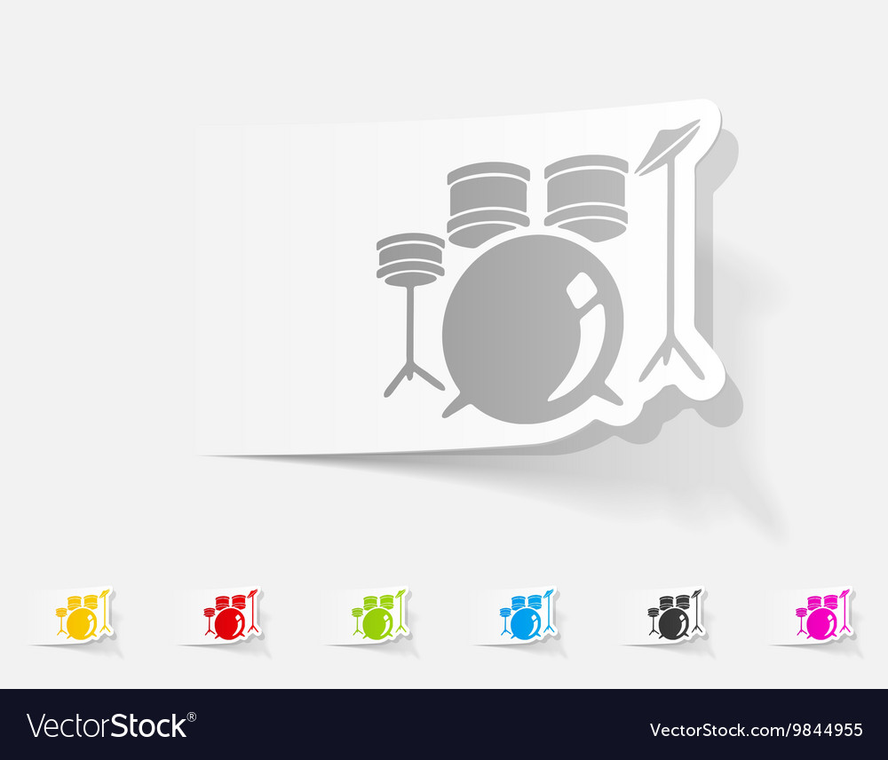 Realistic design element drum set