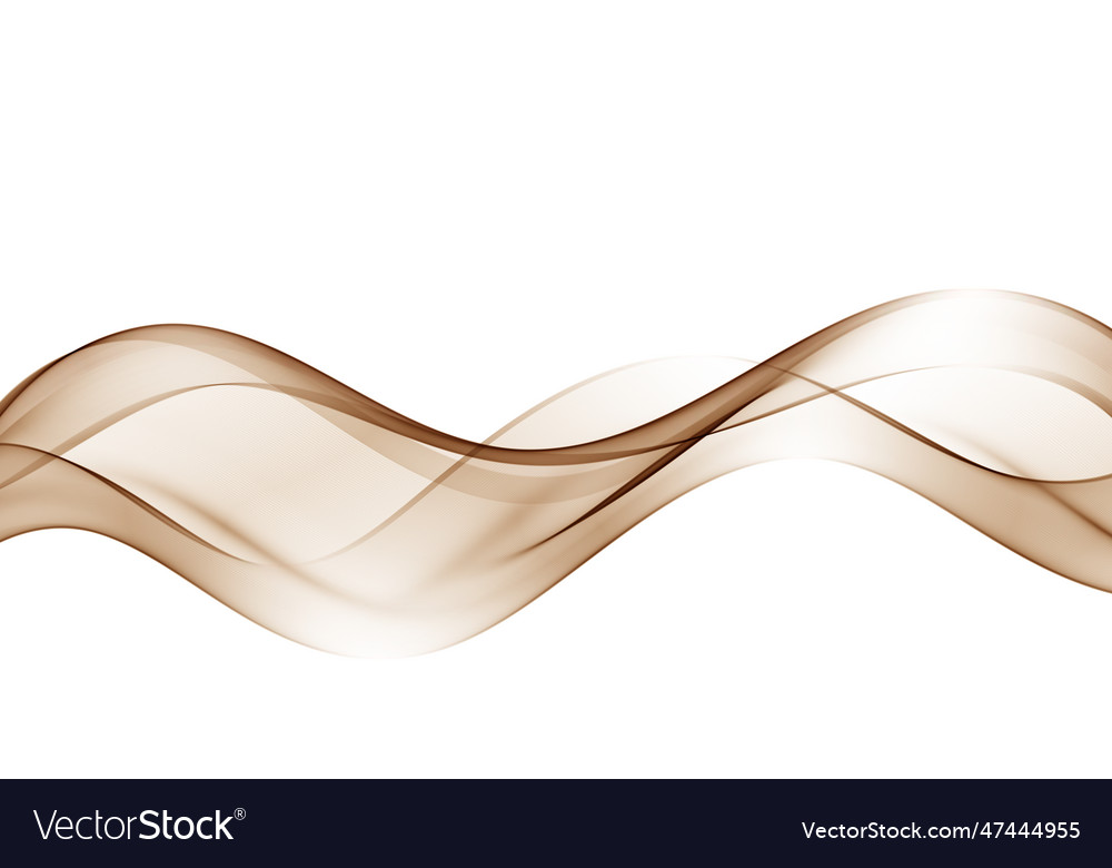 Smoky abstract brown wave flow on white background