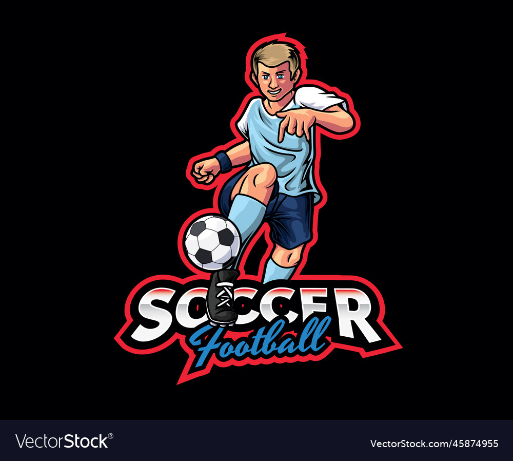 Soccer football mascot logo design Royalty Free Vector Image