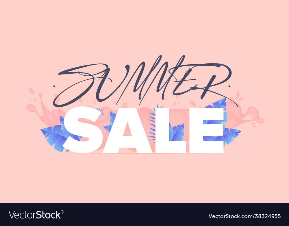 Summer sale pink stylish banner poster Royalty Free Vector