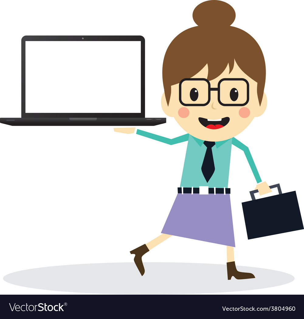 girl-employee-making-a-presentation-cartoon-clipart-vector