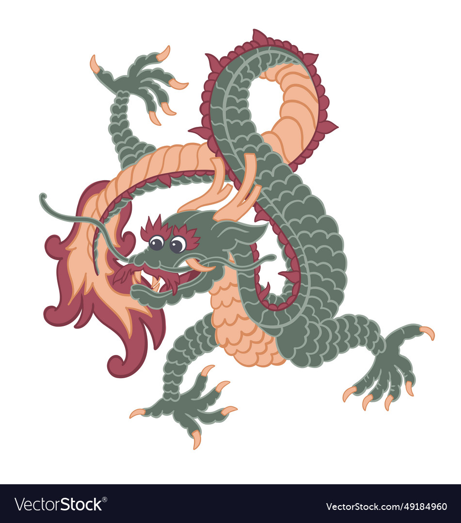 Chinese new year flying dragon Royalty Free Vector Image