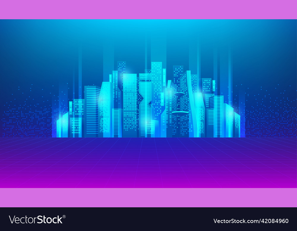Digital city or futuristic concept vector image Digital city or futuristic concept