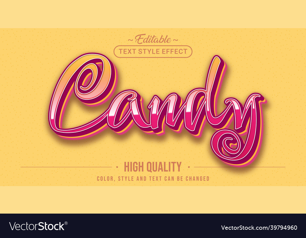 Editable text style effect - candy