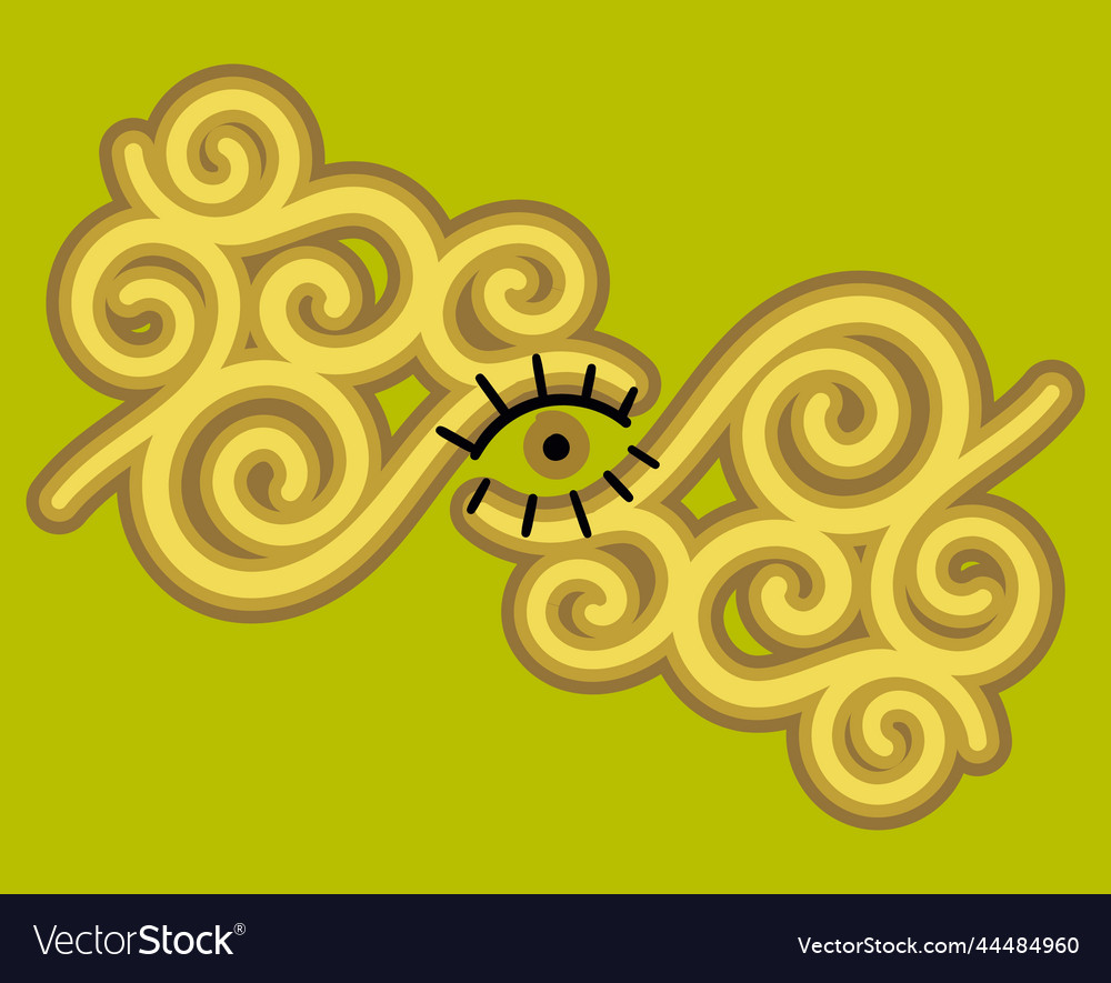 Golden luxury monogram - spirals and eyes pattern