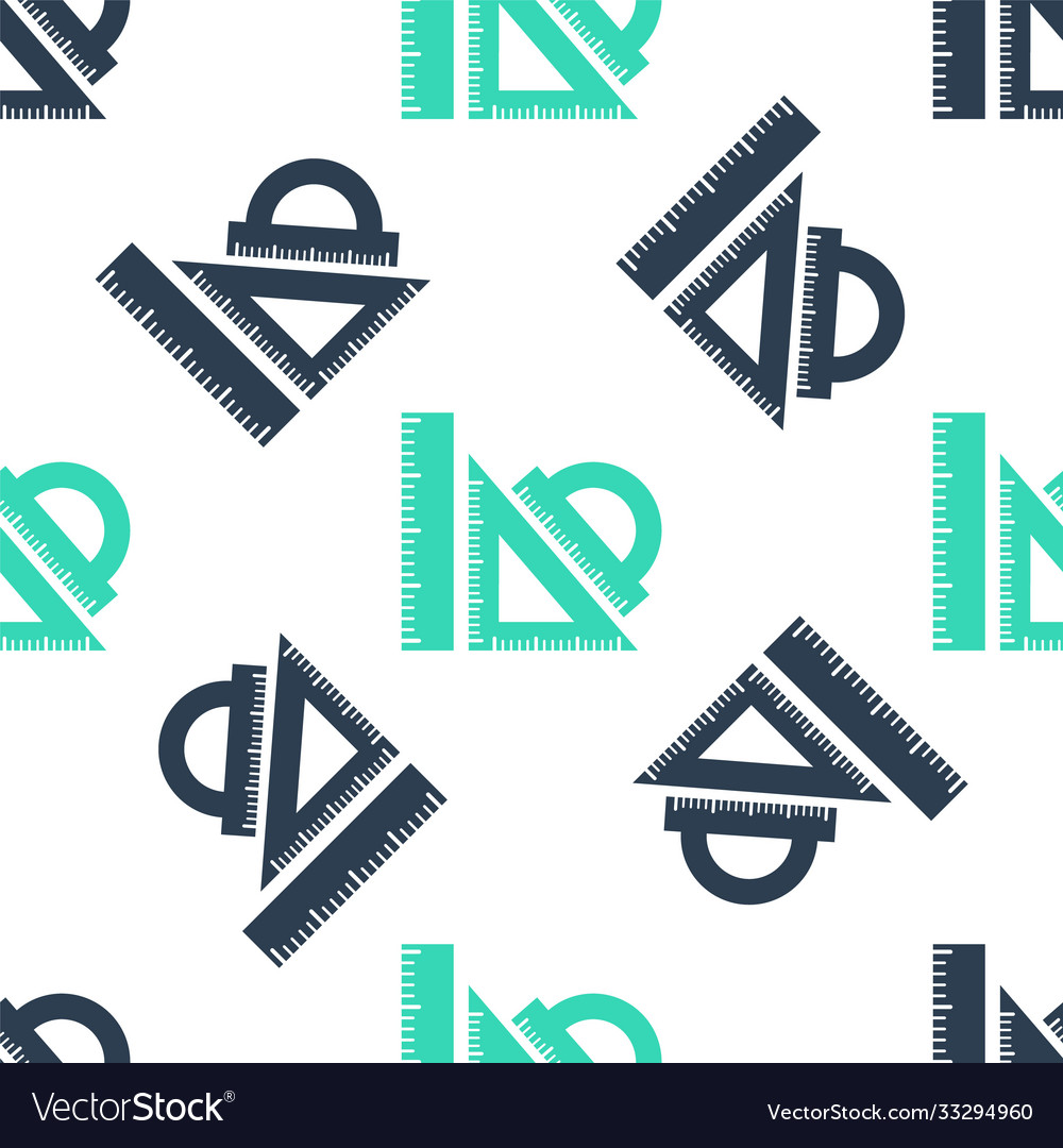 Green set ruler triangular and protractor vector image Green set ruler triangular and protractor