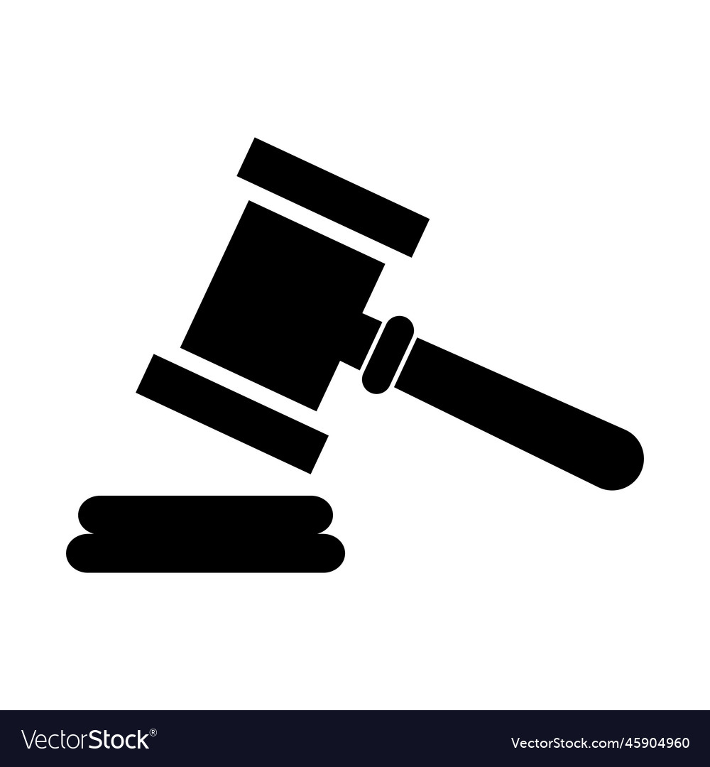 Judge hammer icon law auction symbol gavel Vector Image