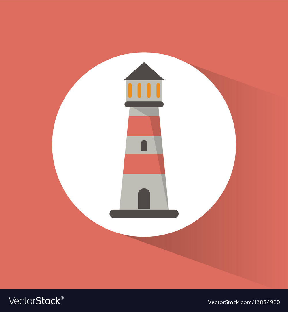 Lighthouse guide navigation symbol Royalty Free Vector Image