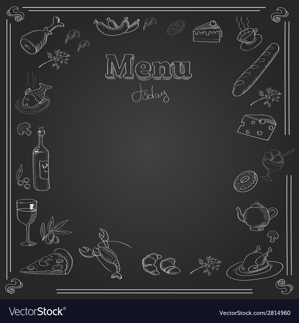 Menu design with a chalk board texture Royalty Free Vector