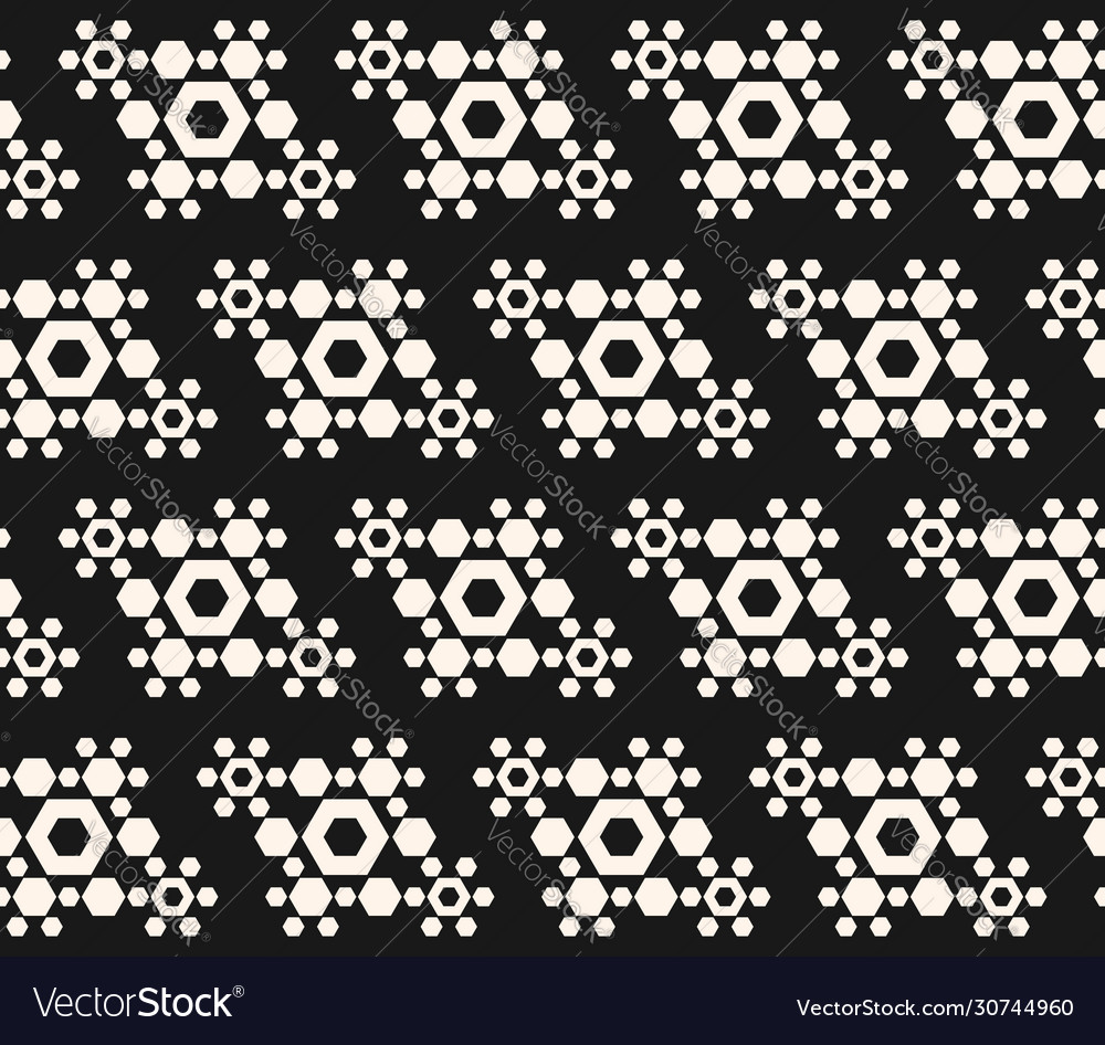 Monochrome seamless pattern with hexagons vector image Monochrome seamless pattern with hexagons