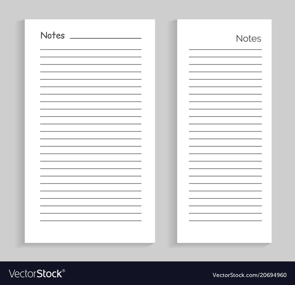Notes empty sheet images set vector image Notes empty sheet images set