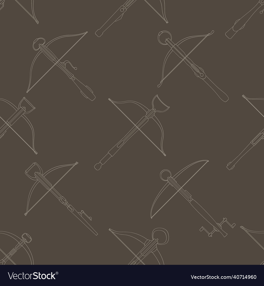 Seamless pattern with ancient crossbows