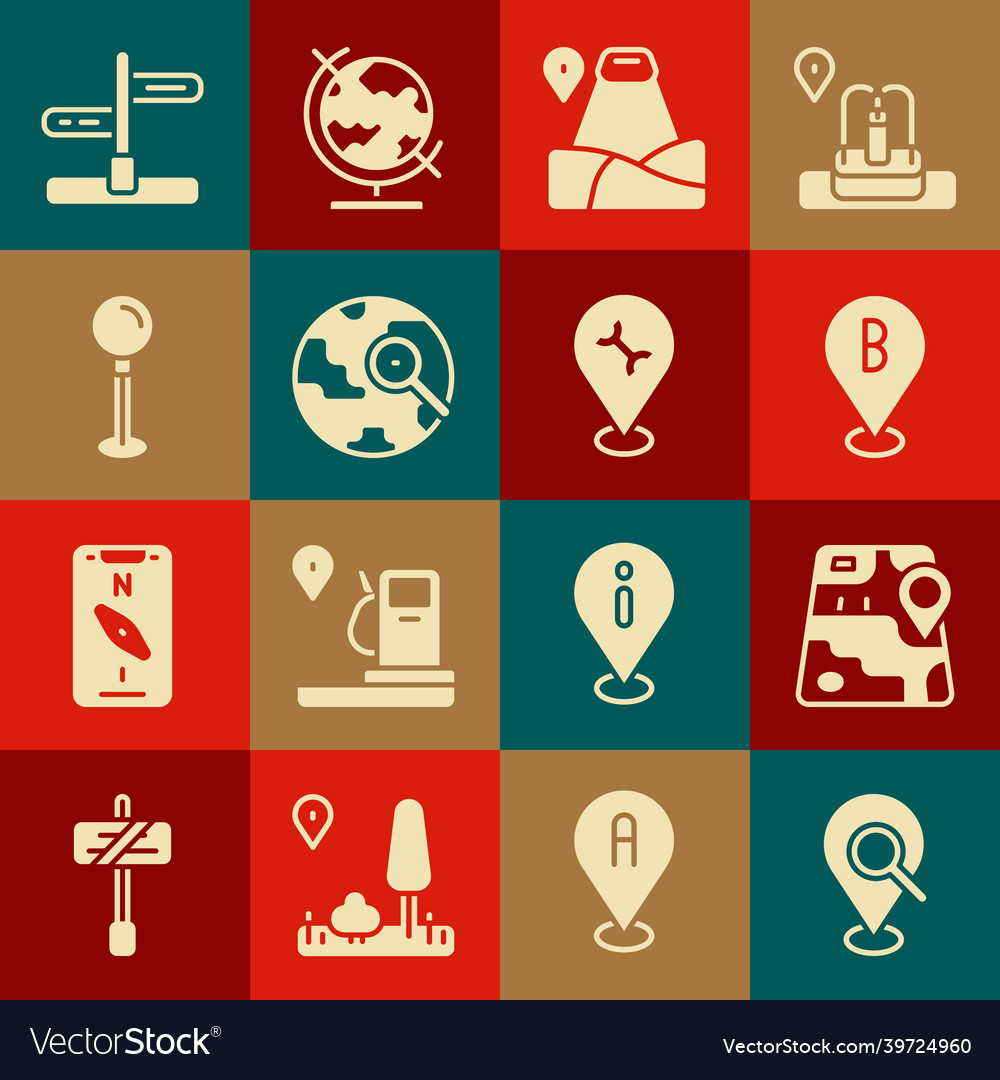 Set search location city map navigation vector image Set search location city map navigation