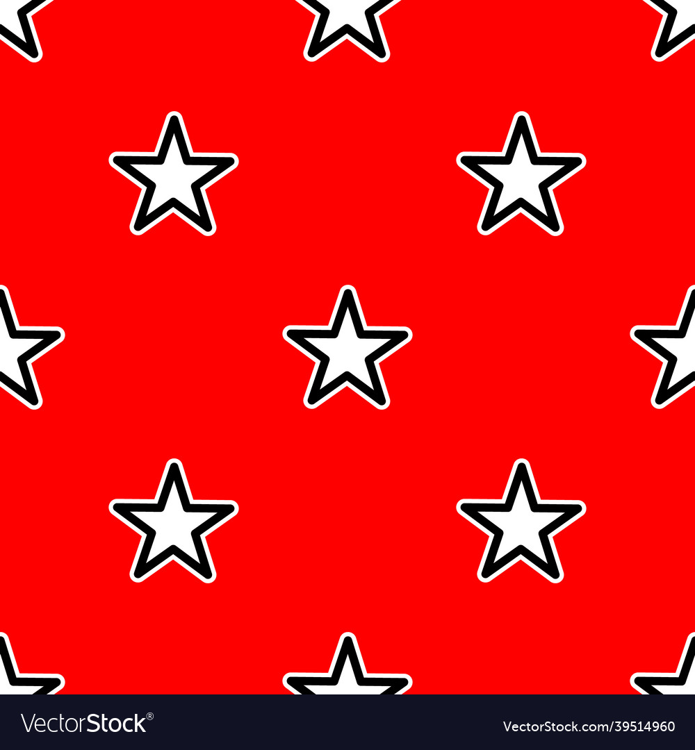 Star pattern on red background vector image Star pattern on red background