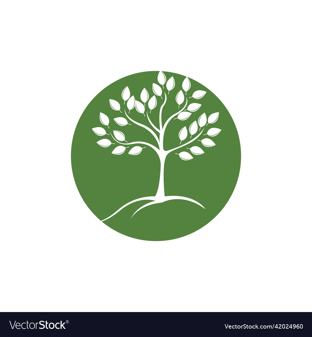 Tree logo template icon Royalty Free Vector Image