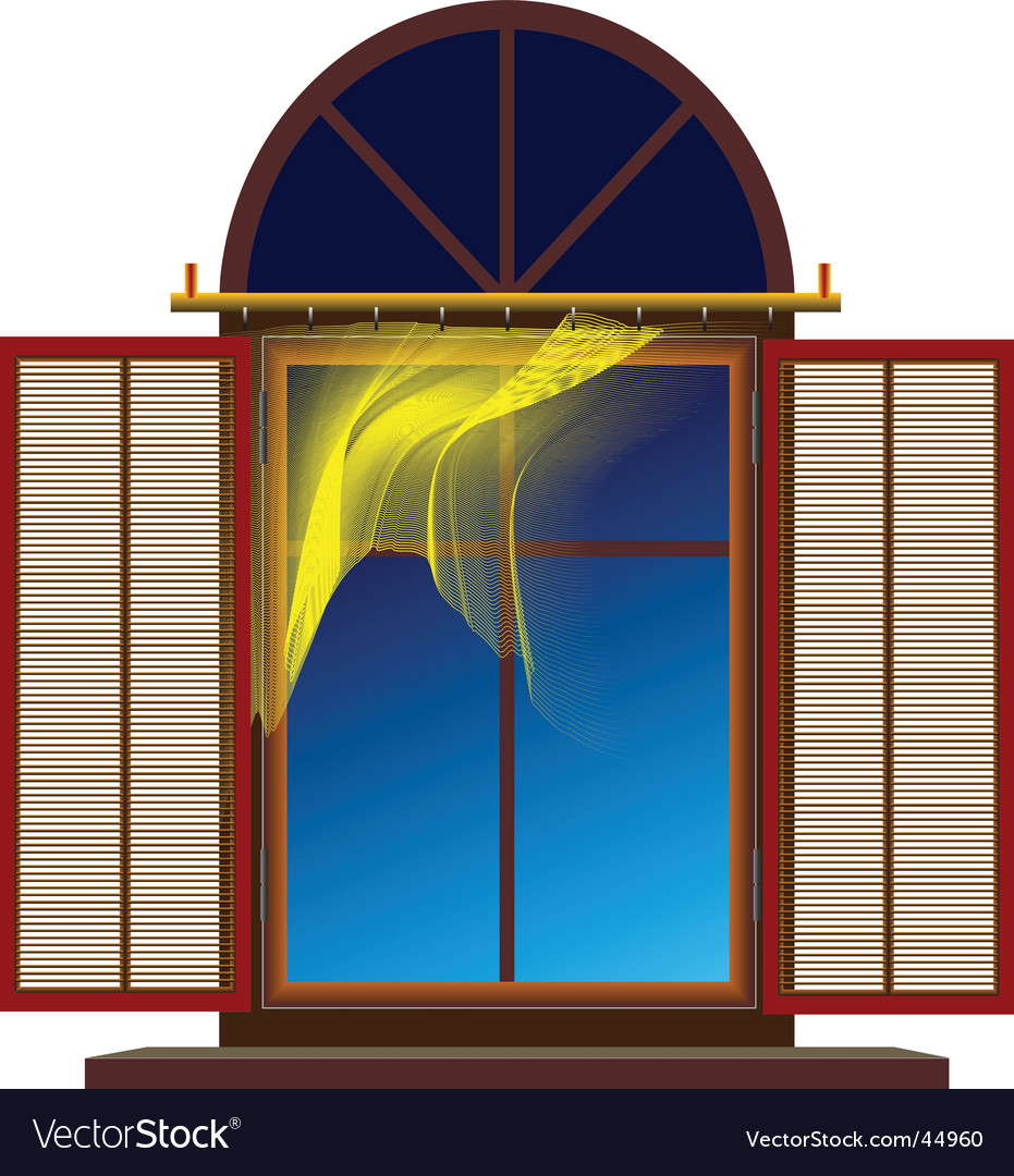 Window with shutters Royalty Free Vector Image