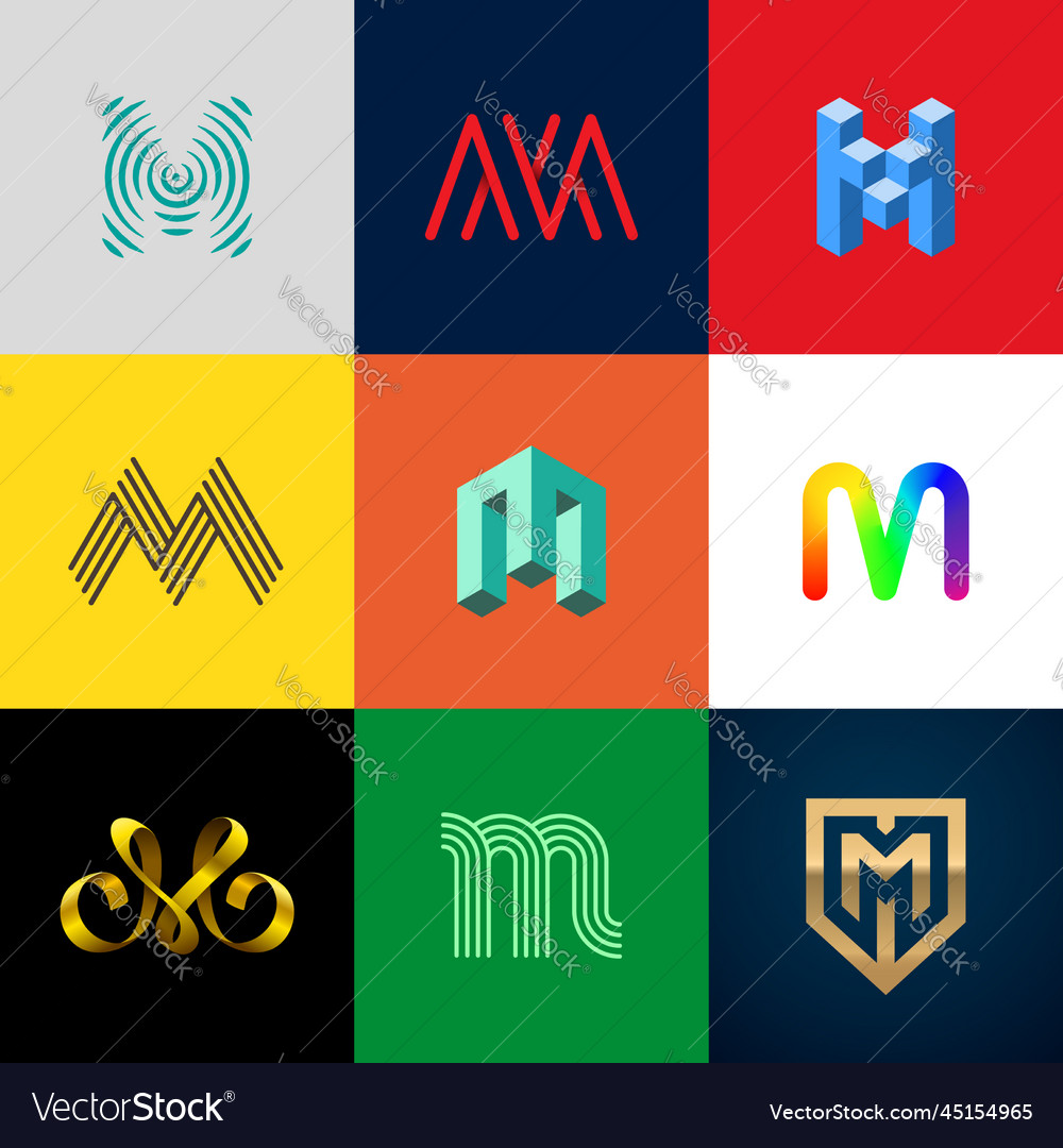 Big logo pack creative monograms Royalty Free Vector Image