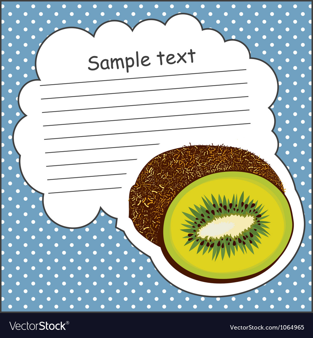 Card with kiwi and message cloud