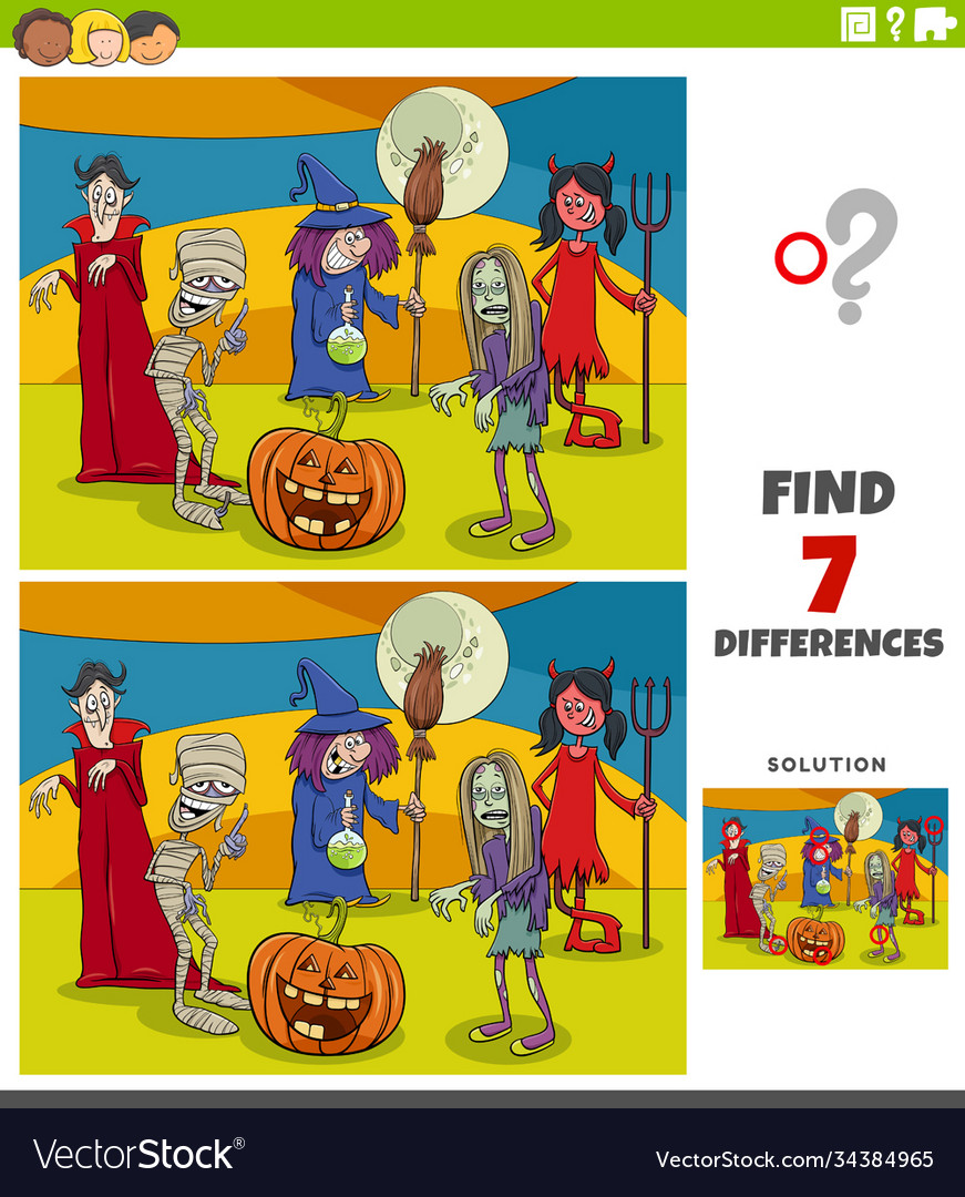 Differences educational task for kids Royalty Free Vector