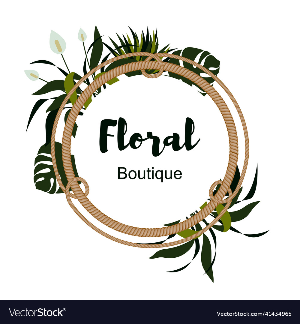 Floral boutique design with rope frame