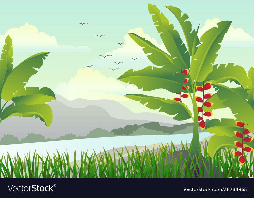Scene with banana tree