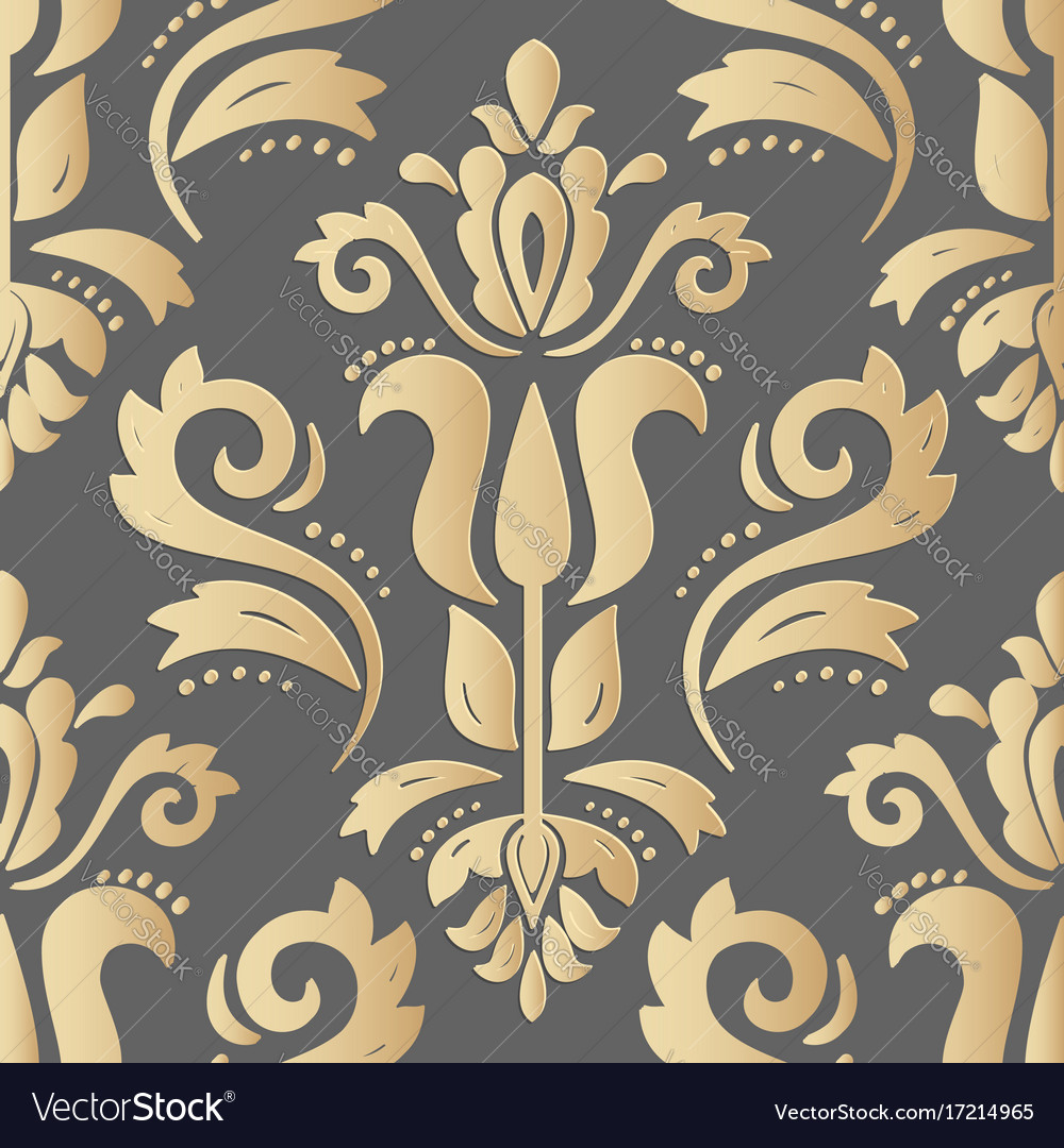 Seamless oriental pattern with 3d elements