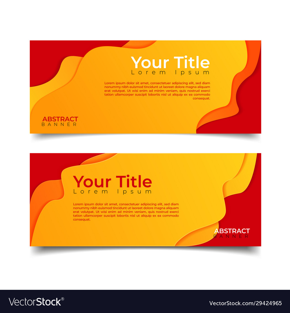 Template Website Banner With Wave Yellow Layered Vector Image