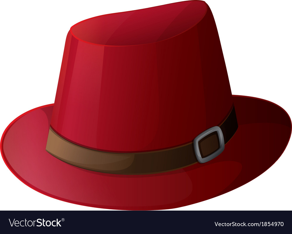 A red hat with brown belt