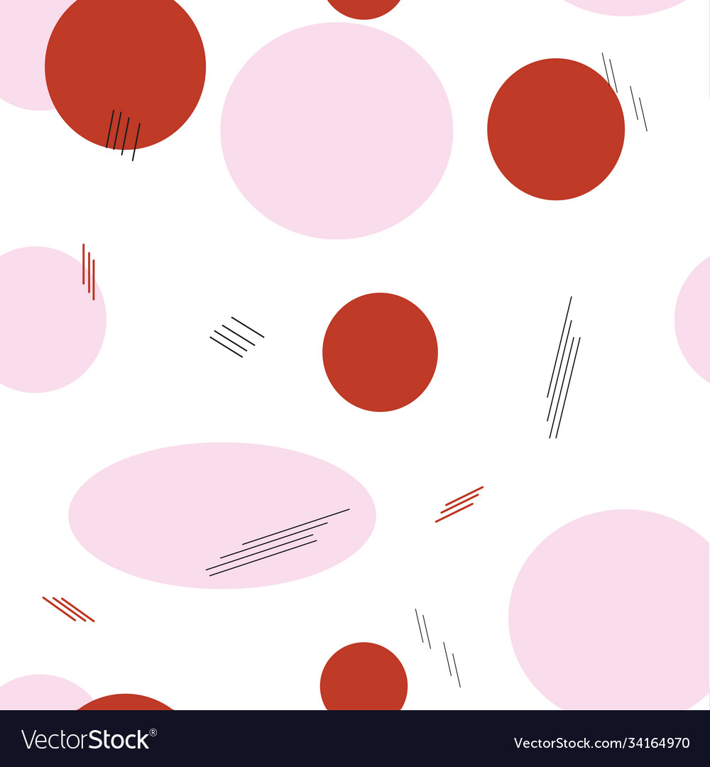 Abstract geometric seamless pattern with red