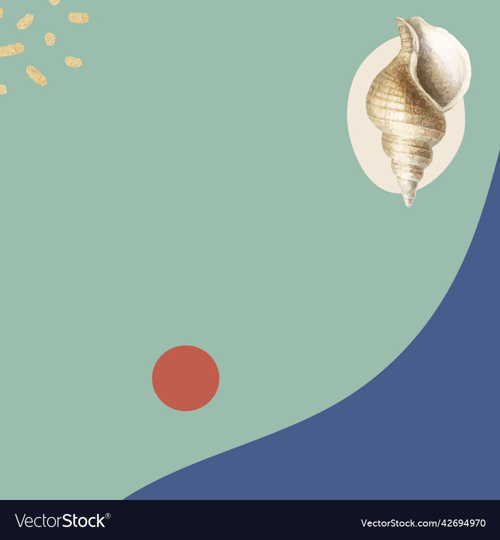 Conch shell pattern on green background