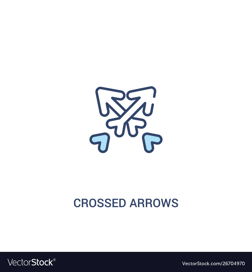 Crossed arrows concept 2 colored icon simple line